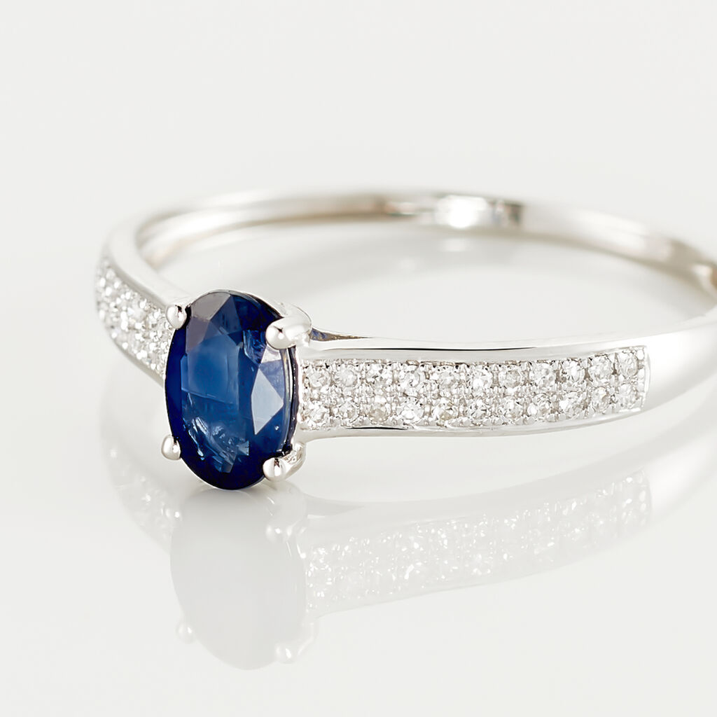 Bague Crista Or Blanc Saphir Et Diamant - Bagues solitaires Femme | Histoire d’Or