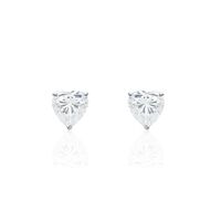 Boucles D'oreilles Puces Or Blanc Katherine Oxyde De Zirconium