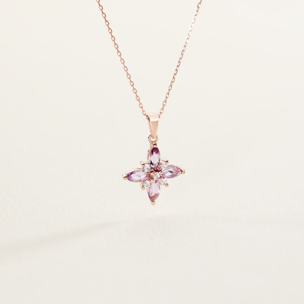 Collier Anabele Or Rose Amethyste Oxyde - Colliers Femme | Histoire d’Or