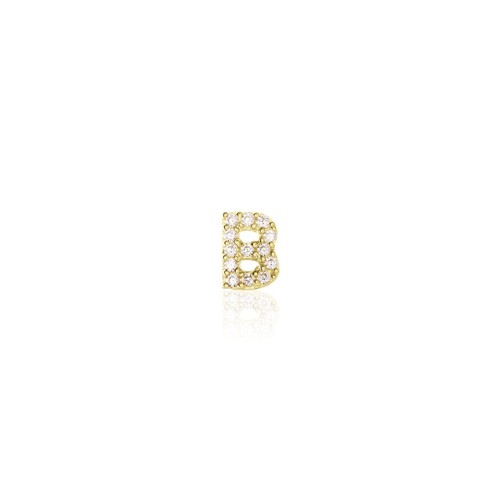 Boucle D'oreille Puce Unitaire Jodoca Or Jaune Oxyde De Zirconium