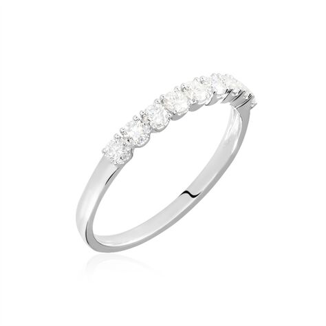 Demi-alliance Or Blanc  Eloisa Diamant Synthetique - Bijoux Femme | Histoire d&rsquo;Or
