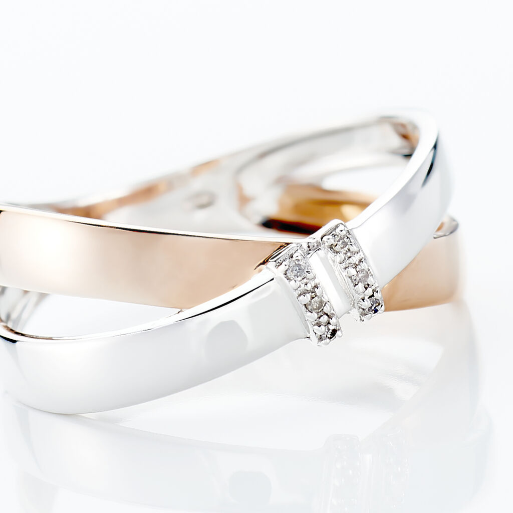 Bague Tonnia Or Bicolore Diamant - Bagues avec pierre Femme | Histoire d’Or