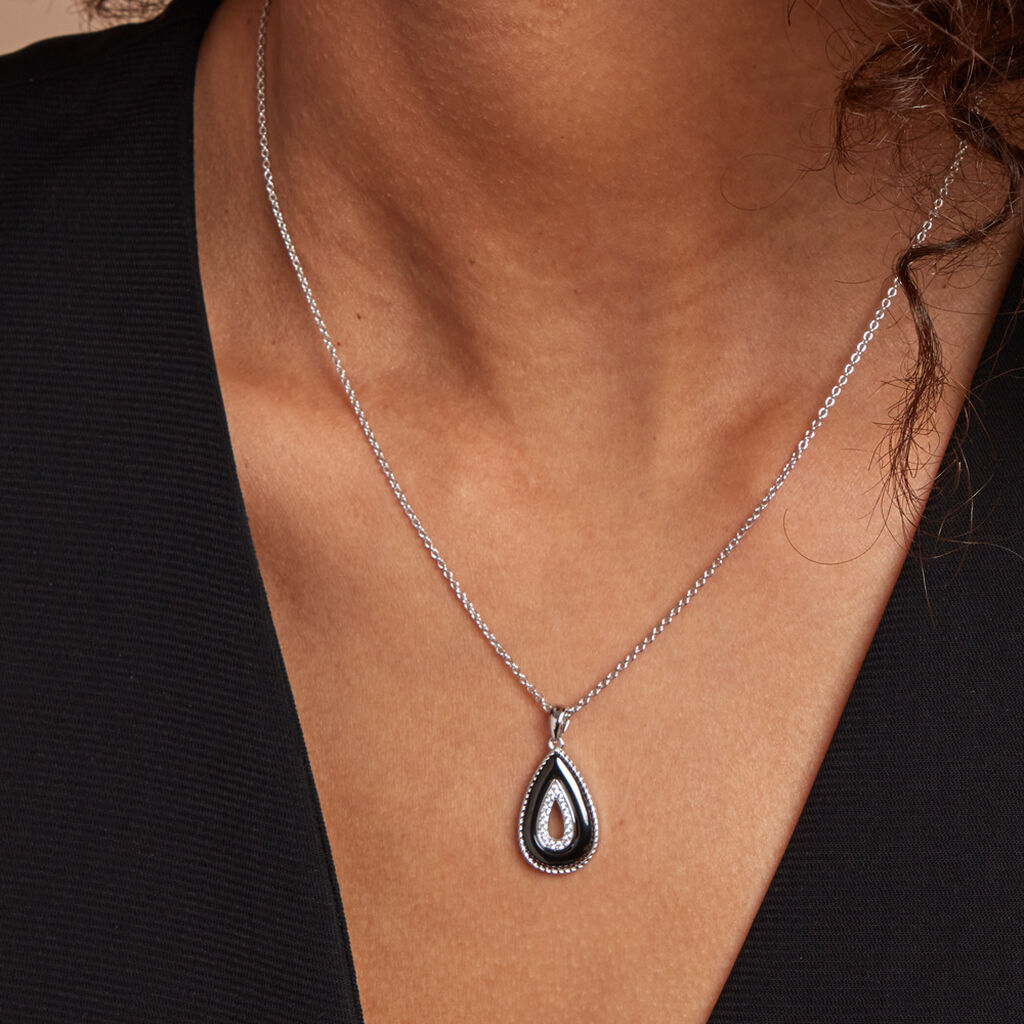 Collier Boyce Argent Blanc Céramique Oxyde De Zirconium - Colliers fantaisie Femme | Histoire d’Or