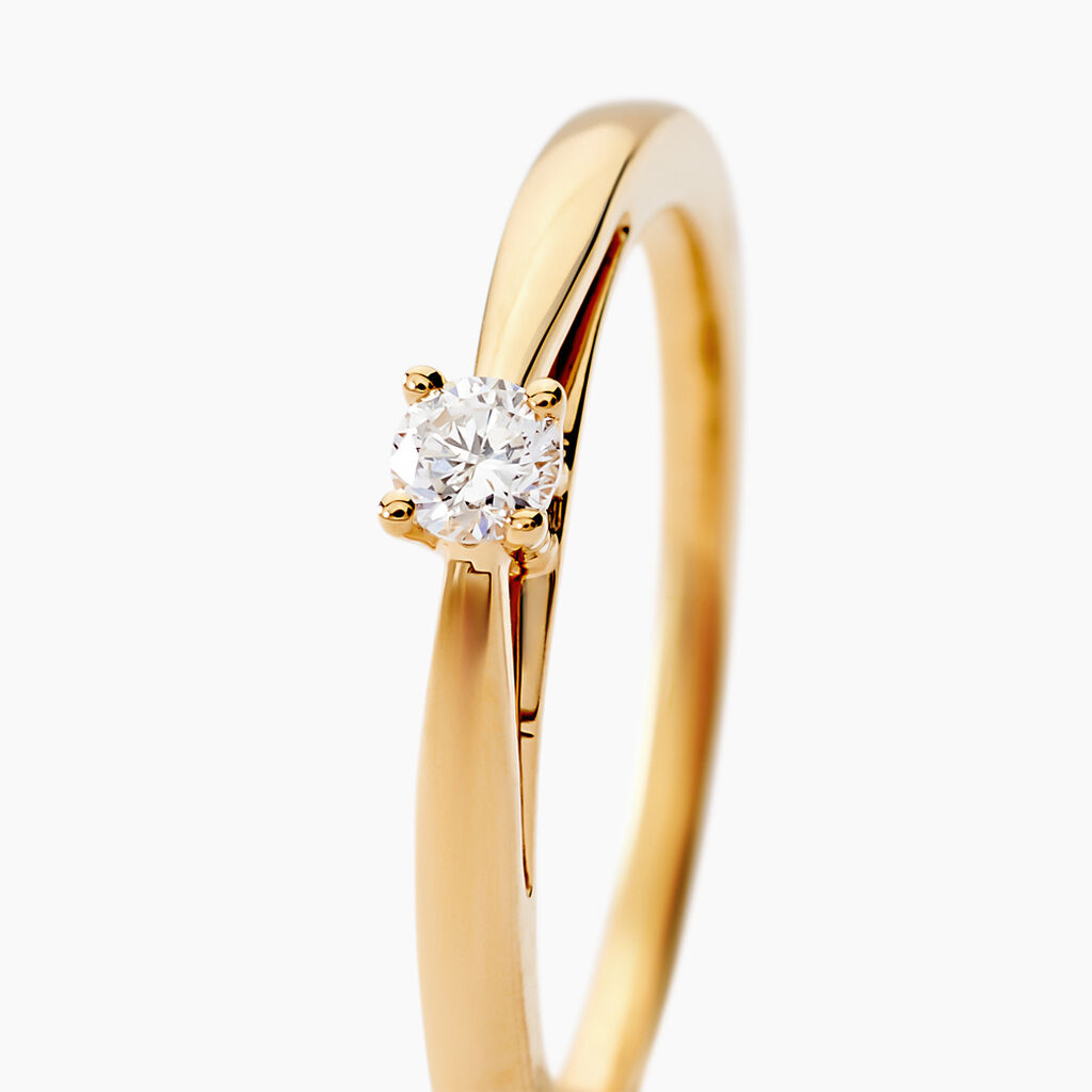 Bague Soltaire Iris Or Jaune Diamant - Bagues solitaires Femme | Histoire d&rsquo;Or