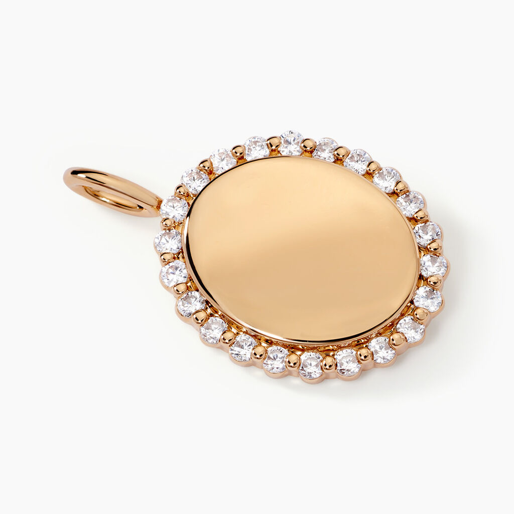 Pendentif Tissem Plaqué Or Doré Oxyde De Zirconium