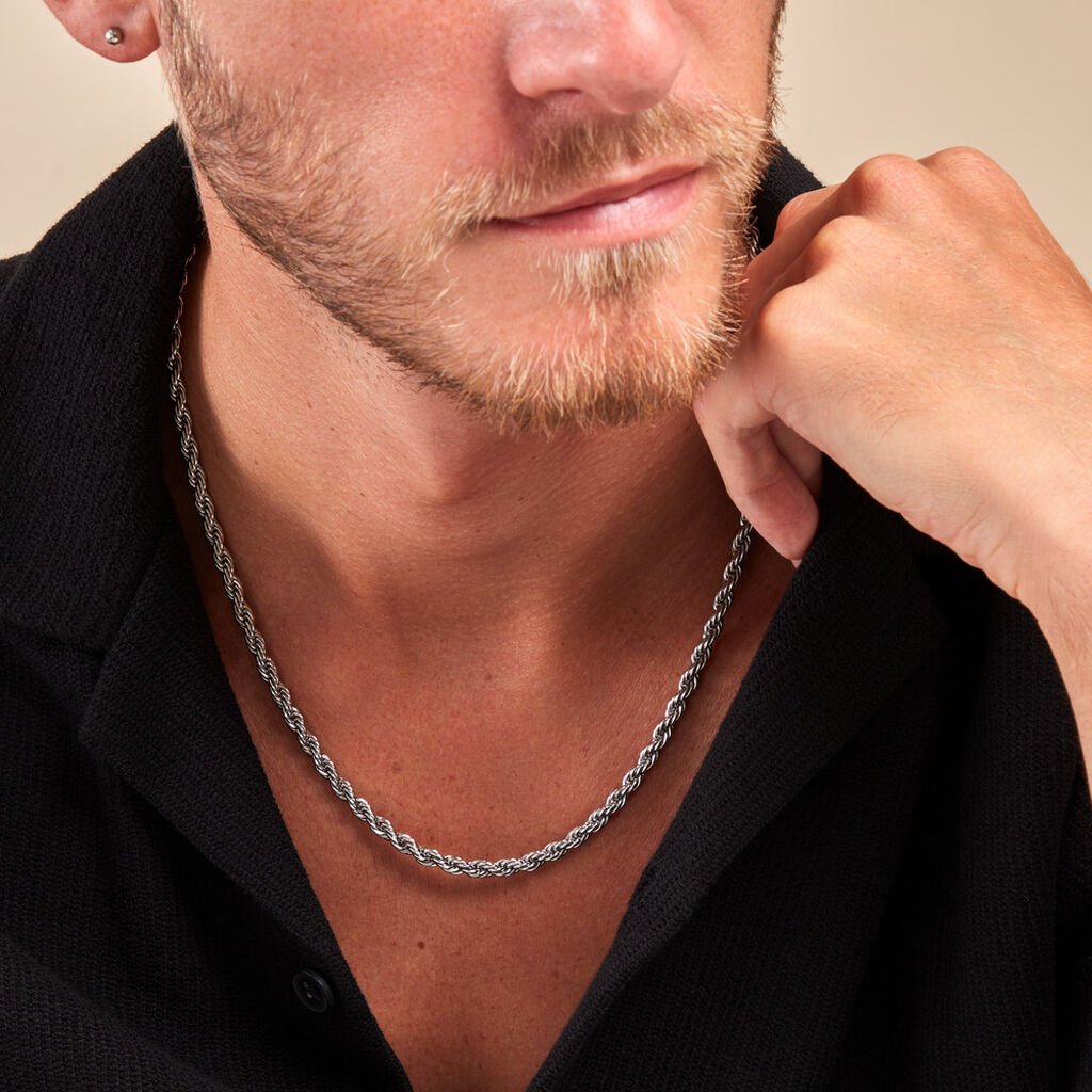 Chaine Tahoma Acier Blanc - Chaines Homme | Histoire d’Or