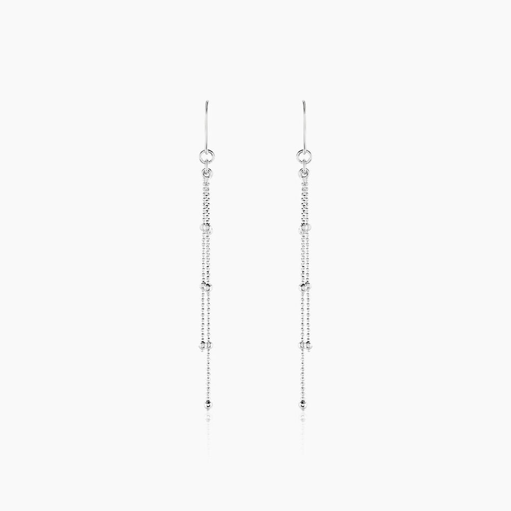Boucles D'oreilles Pendantes Laïa Argent Blanc - Boucles d'oreilles fantaisie Femme | Histoire d’Or