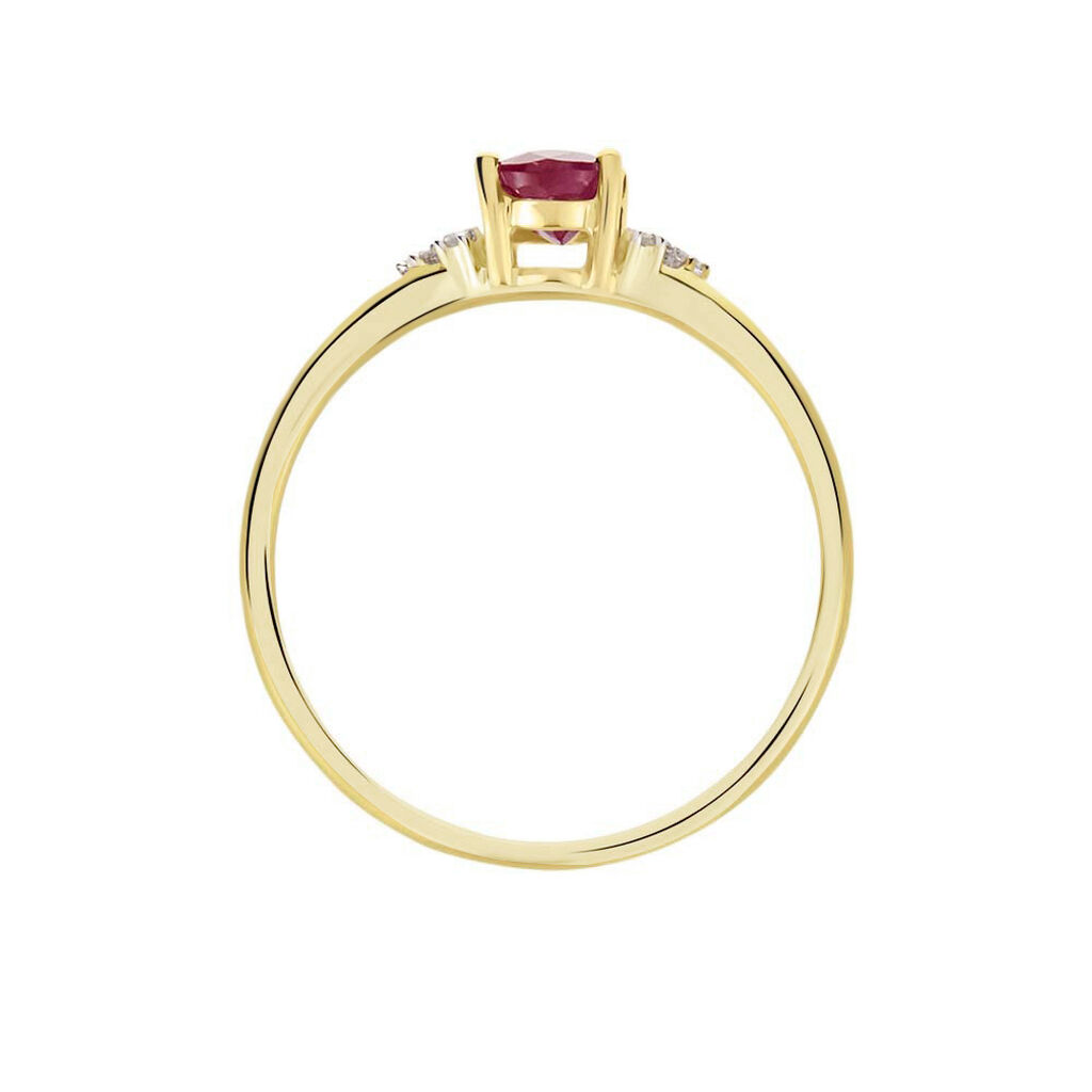 Bague Or Jaune Marie Rubis Diamants - Bagues solitaires Femme | Histoire d’Or