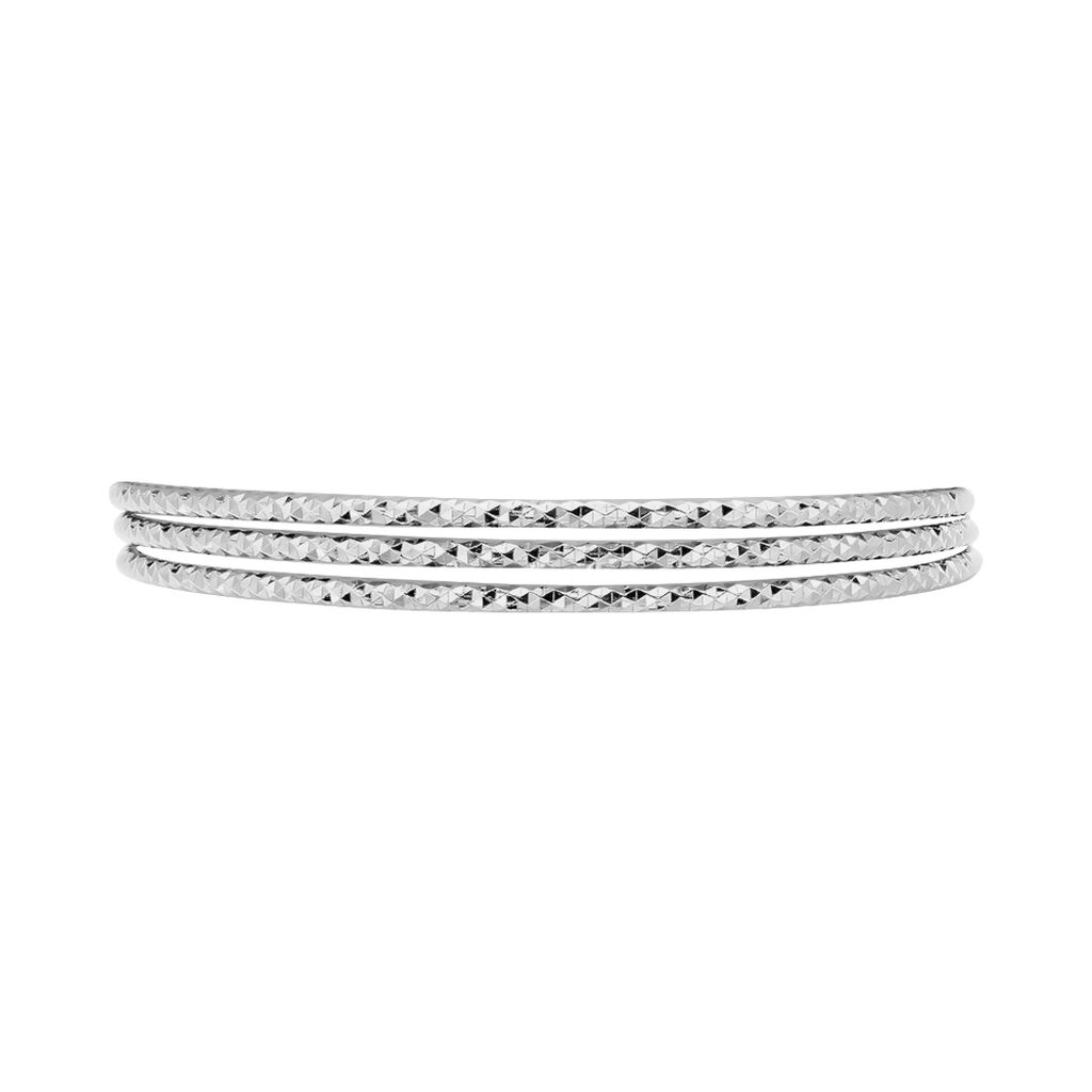 Bracelet Jonc Rachelle Argent Blanc - Bracelets joncs Femme | Histoire d’Or
