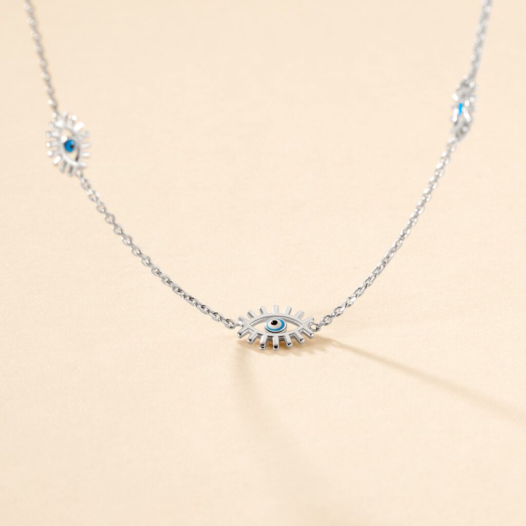 Collier Parad'eyes Argent Blanc - Colliers fantaisie Femme | Histoire d&rsquo;Or