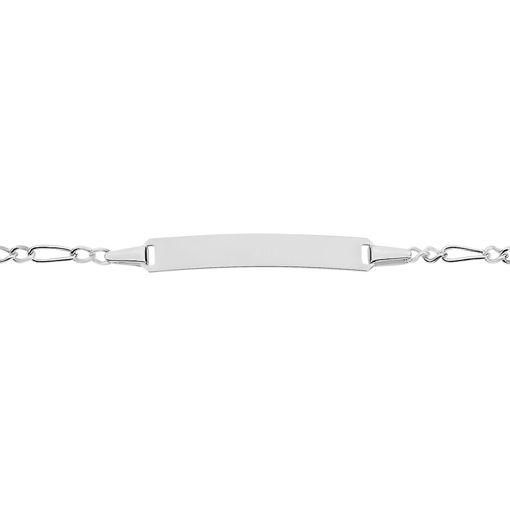 Bracelet Identité Bartolomee Maille Alternee 1/3 Or Blanc - Bracelets Communion Enfant | Histoire d’Or