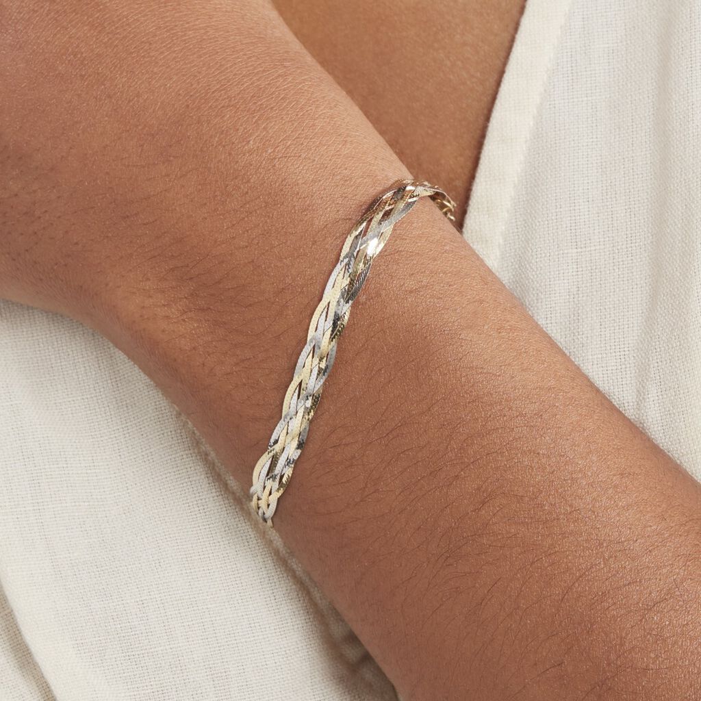 Bracelet Jasmin Tresse Or Bicolore - Bracelets Femme | Histoire d’Or