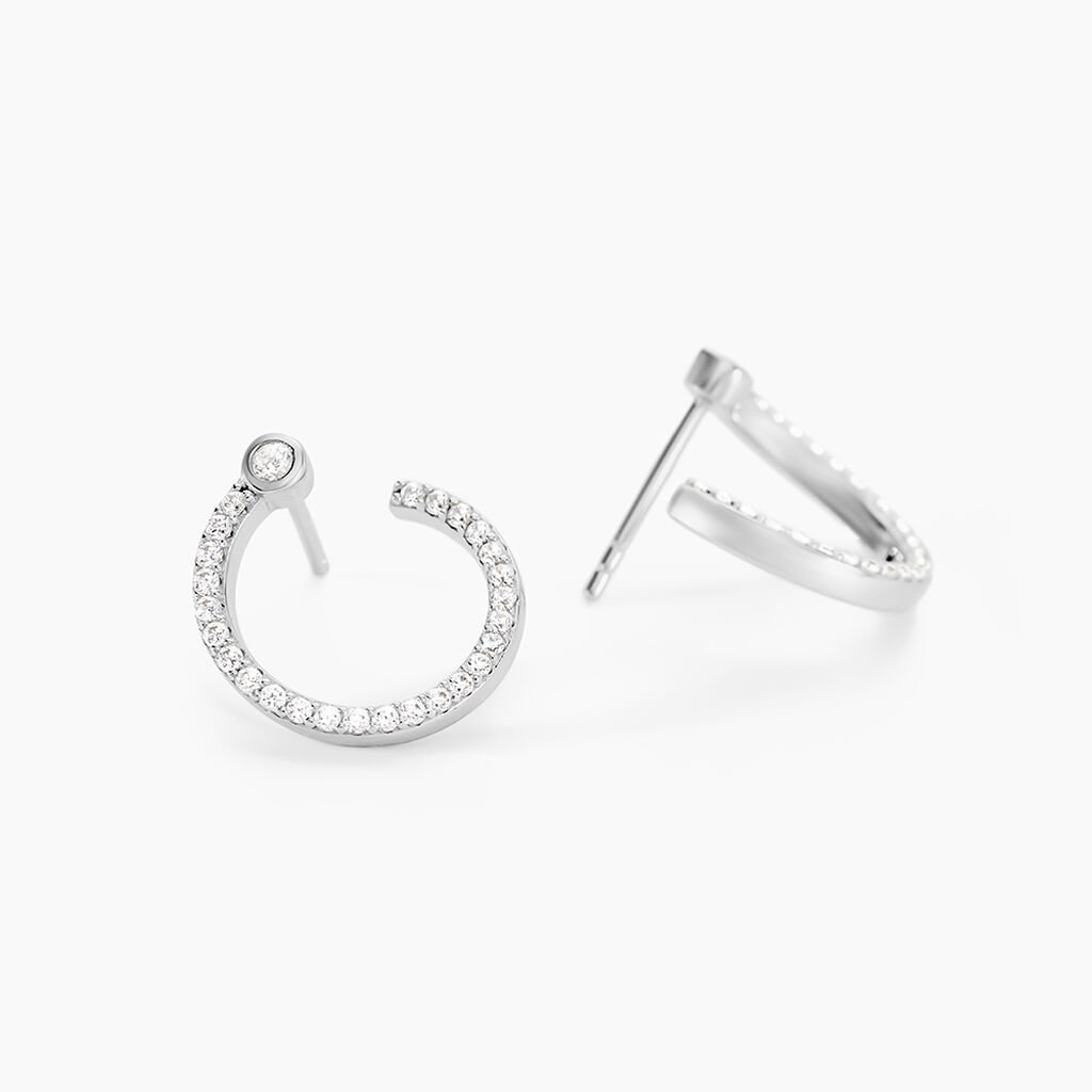 Boucles D'oreilles Puces Raffaela Argent Blanc Oxyde De Zirconium - Nouveautés Femme | Histoire d’Or