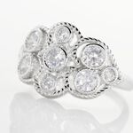 Bague Argent Blanc Boulonnaise Oxydes De Zirconium - Bagues avec pierre Femme | Histoire d&rsquo;Or