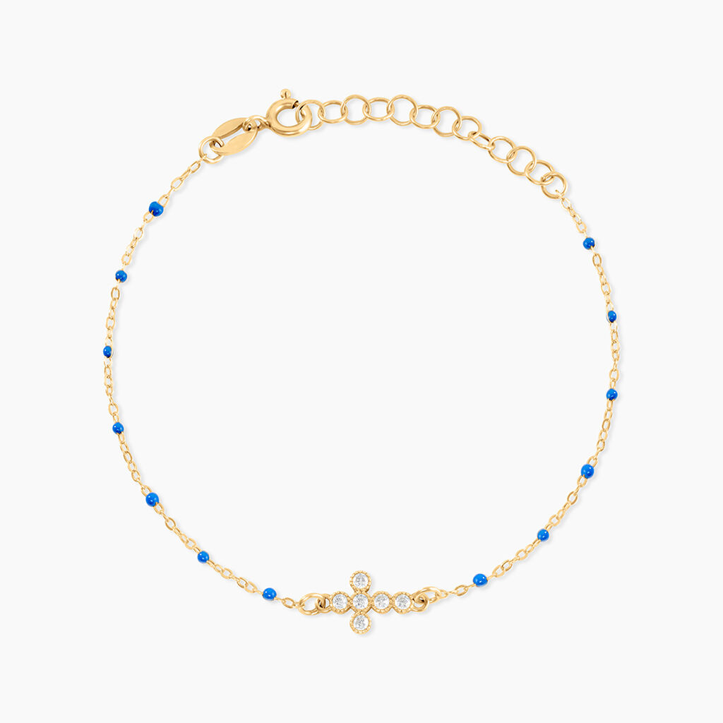 Bracelet Polka Argent Jaune Oxyde De Zirconium - Bracelets Femme | Histoire d&rsquo;Or