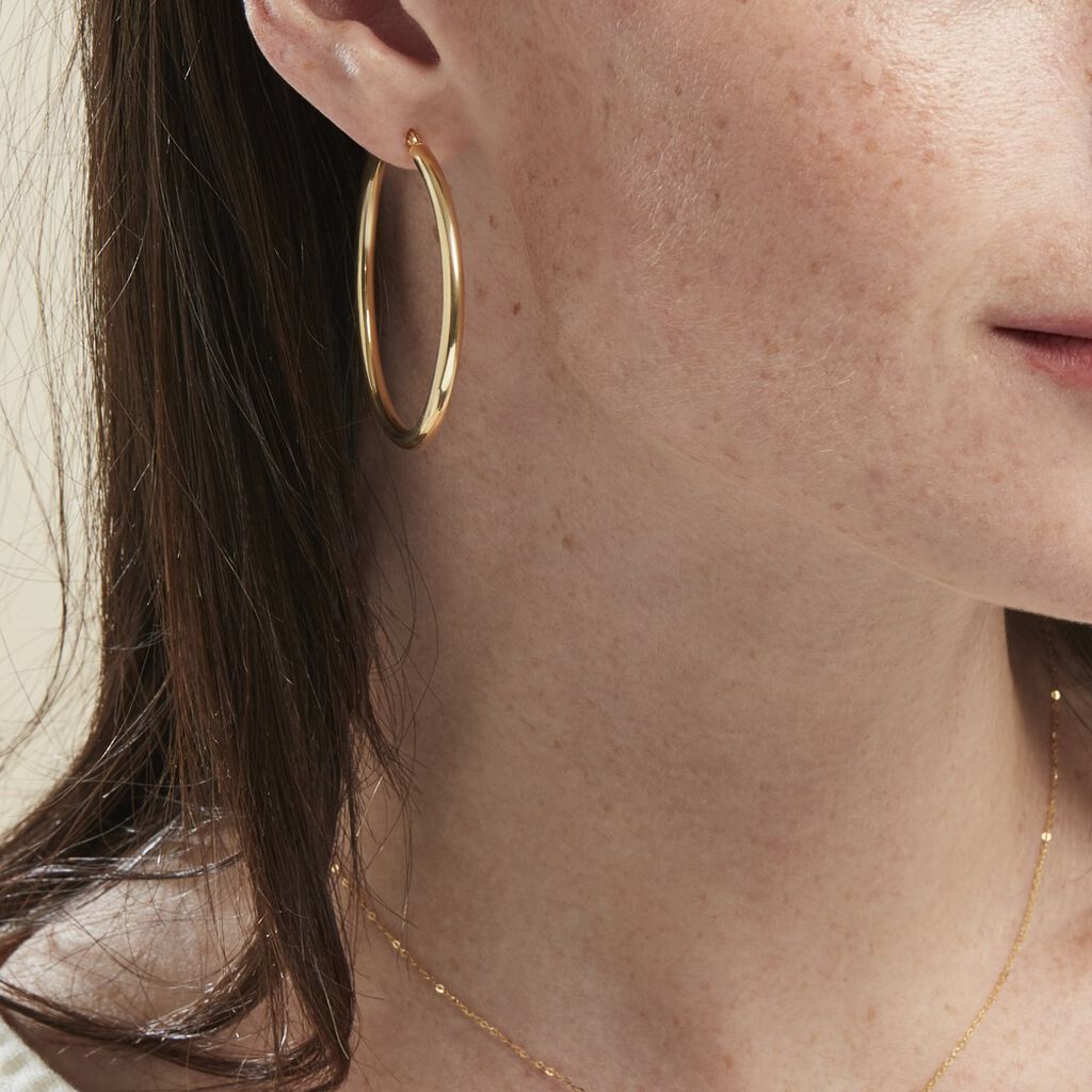 Créoles Or Jaune Rond - Boucles d'oreilles créoles Femme | Histoire d’Or