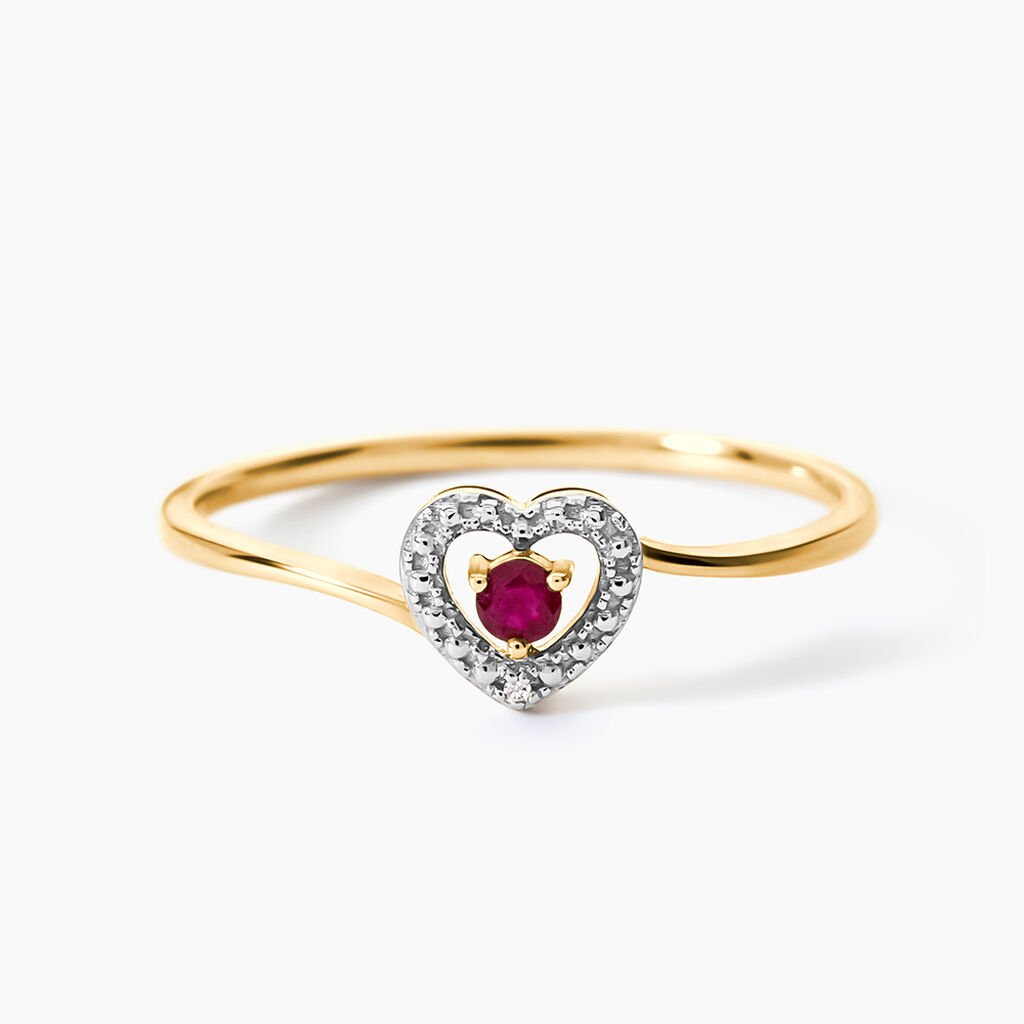 Bague Rafaelle Or Jaune Rubis Diamant - Bagues solitaires Femme | Histoire d&rsquo;Or