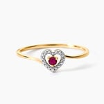 Bague Rafaelle Or Jaune Rubis Diamant - Bagues solitaires Femme | Histoire d&rsquo;Or