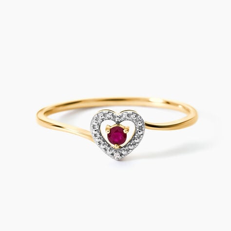 Bague Rafaelle Or Jaune Rubis Diamant - Bagues solitaires Femme | Histoire d&rsquo;Or