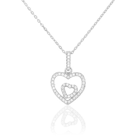 Collier Yelin Argent Blanc Oxyde De Zirconium - Colliers Coeur Femme | Histoire d’Or
