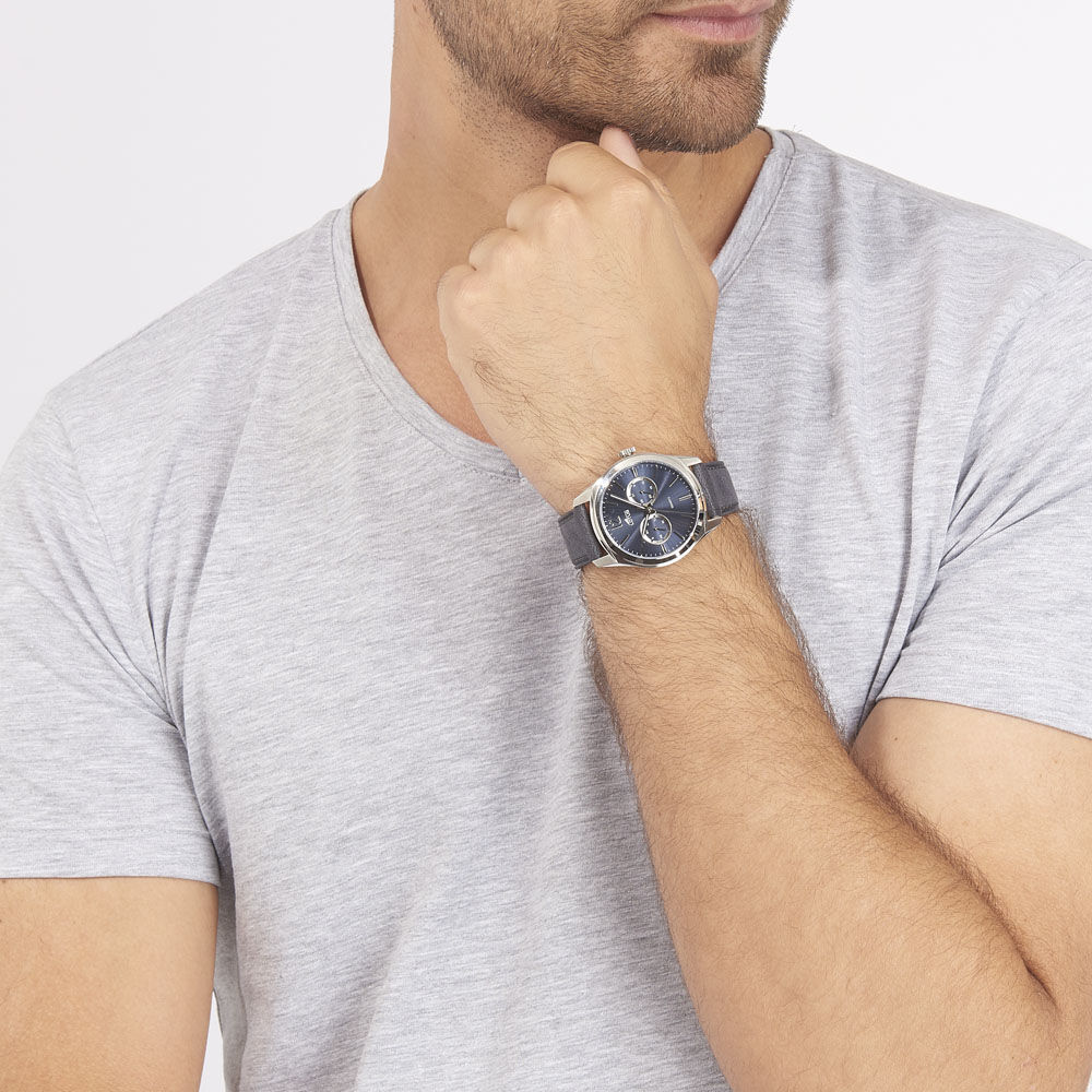 Montre Lotus Homme Bracelet Acier Cadran Fond Blanc et Bleu 18570/1