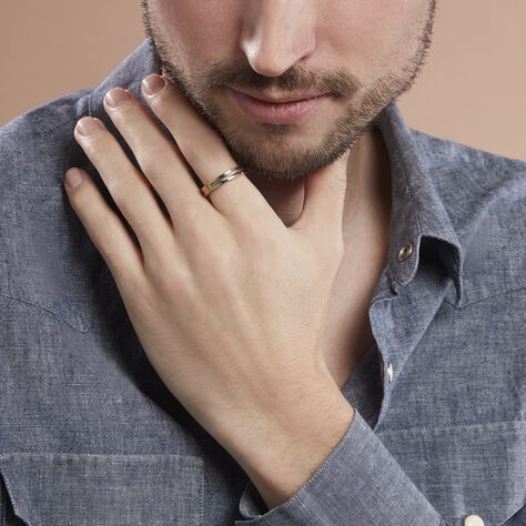 Bague Andro Acier Bicolore - Bagues fantaisie Homme | Histoire d’Or