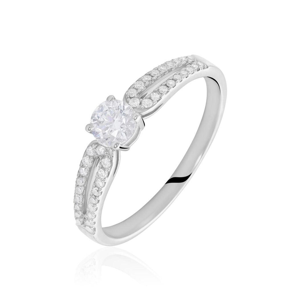 Bague Solitaire Katalina Or Blanc Diamant - Bagues solitaires Femme | Histoire d’Or