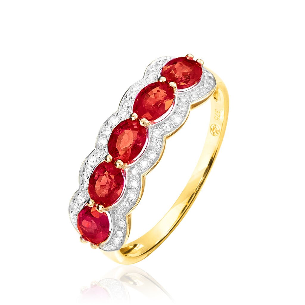 Bague Margaux Or Jaune Rubis Et Diamant - Bagues avec pierre Femme | Histoire d&rsquo;Or