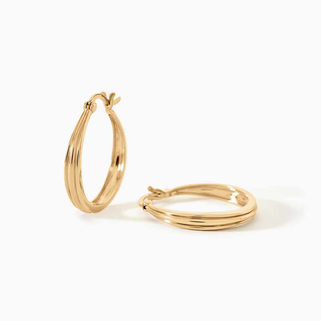 Cr&eacute;oles Beauregard Argent Dor&eacute; A L'Or 750/1000 - Boucles d'oreilles cr&eacute;oles Femme | Histoire d&rsquo;Or