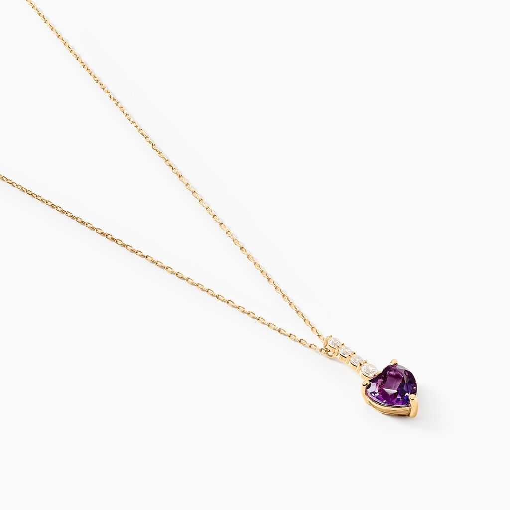 Collier Fany Or Jaune Améthyste Oxyde De Zirconium - Colliers Femme | Histoire d’Or