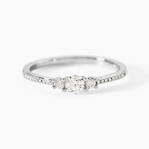 Bague Or Blanc Sabine Diamants - Bagues solitaires Femme | Histoire d&rsquo;Or