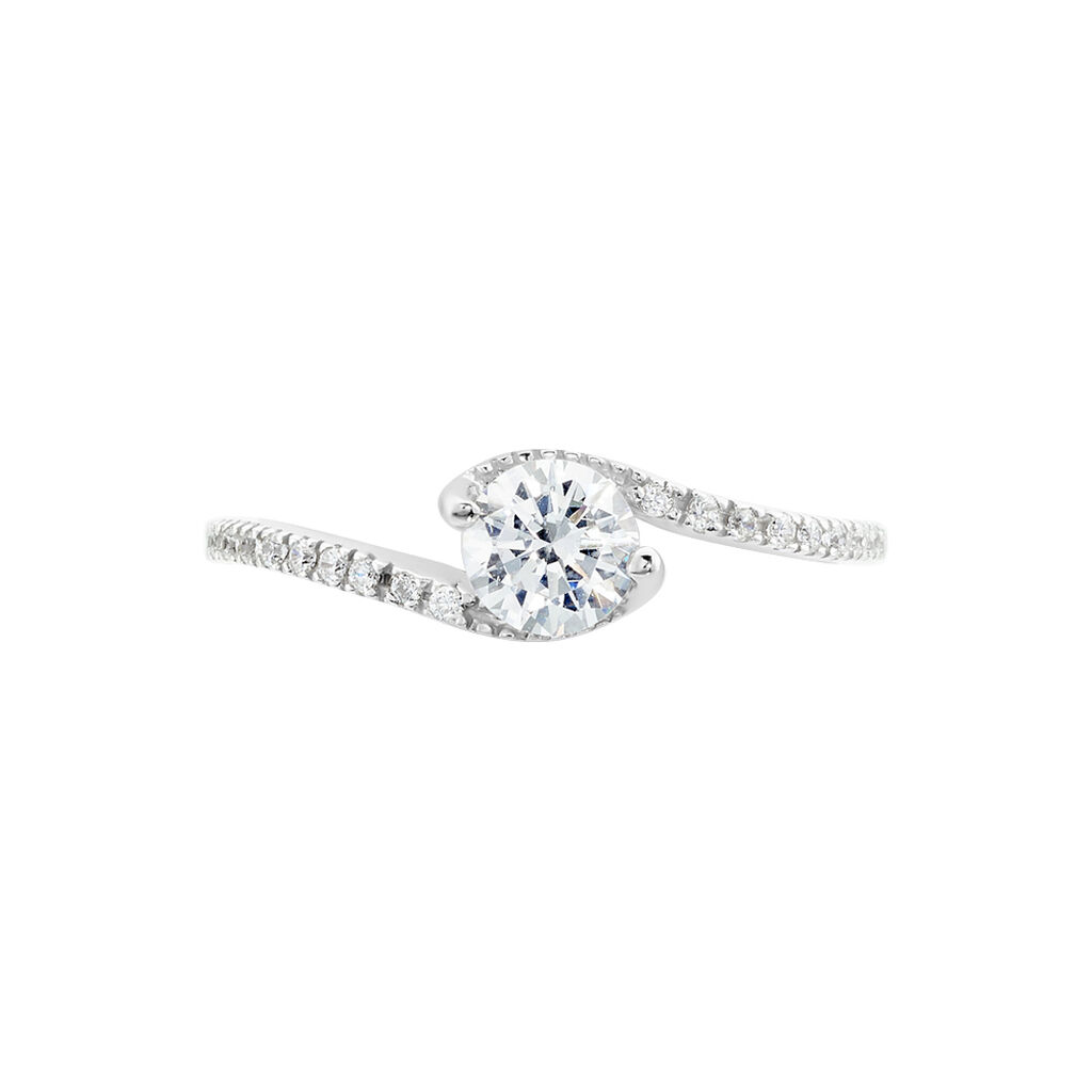 Bague Olly Or Blanc Oxyde De Zirconium - Bagues solitaires Femme | Histoire d’Or