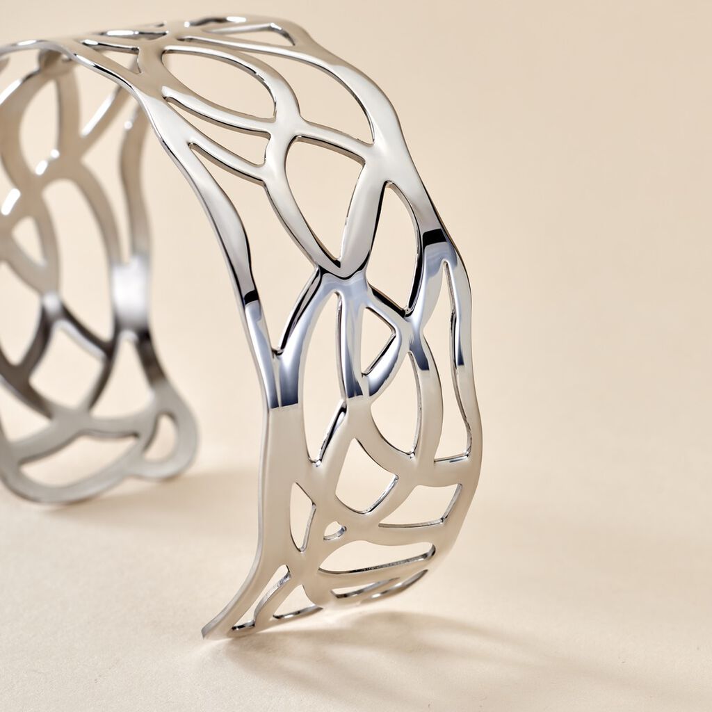 Bracelet Jonc Aelis Acier Blanc - Bracelets joncs Femme | Histoire d&rsquo;Or