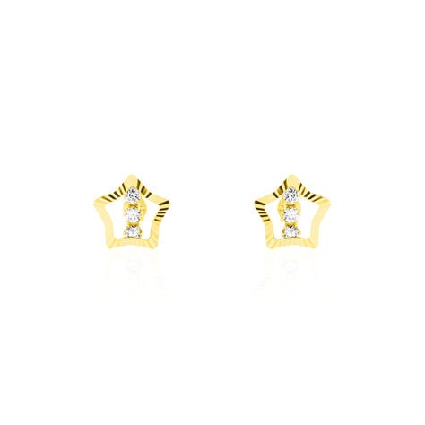 Boucles D'oreilles Puces Elais Etoile 5 Or Jaune Oxyde - Clous d'oreilles Femme | Histoire d’Or