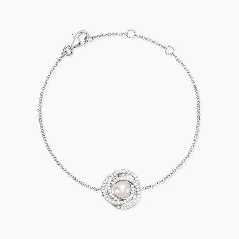 Bracelet Matilda Argent Blanc Perle De Culture Et Oxyde De Zirconium - Bracelets Femme | Histoire d’Or