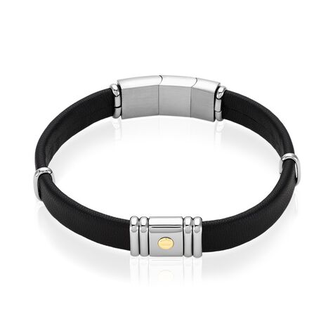 Bracelet Jourdan Cuir Noir - Bracelets Homme | Histoire d&rsquo;Or