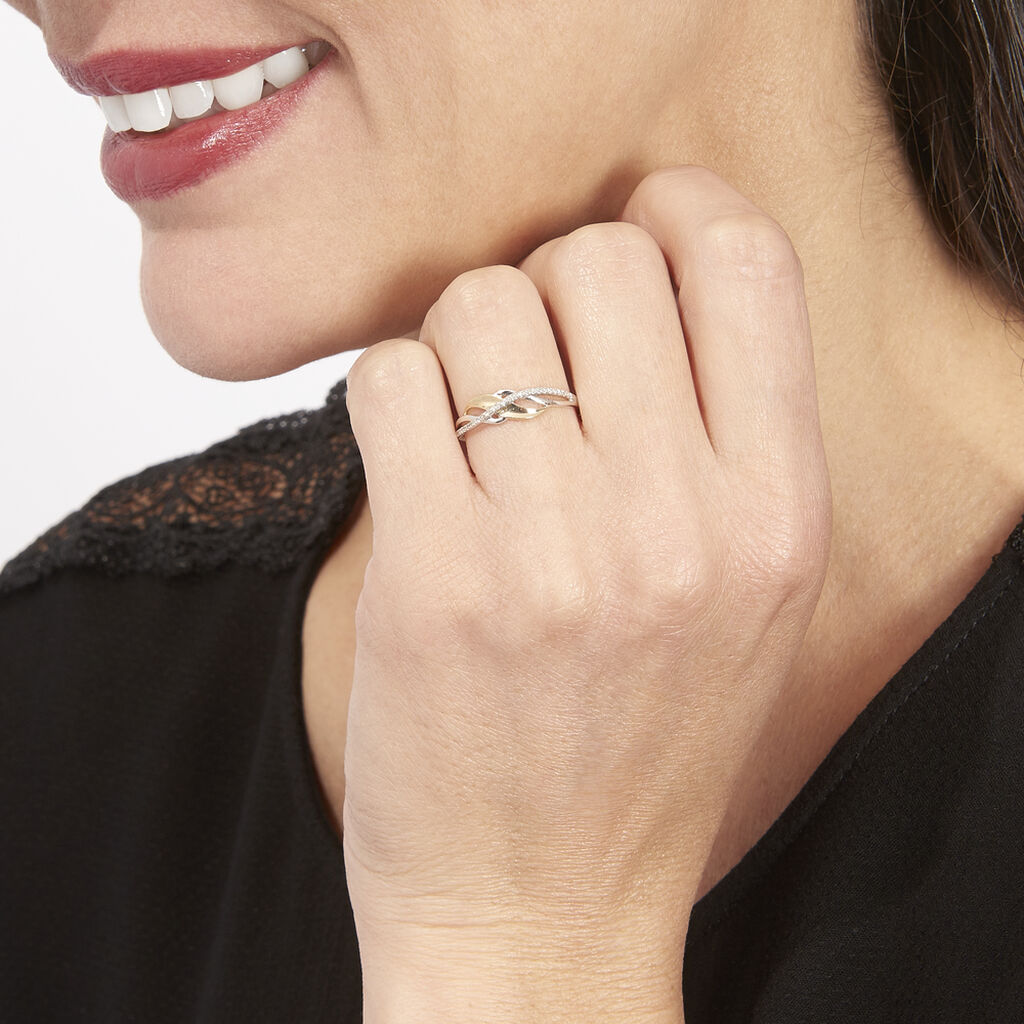 Bague Helene Or Bicolore Diamant - Bagues avec pierre Femme | Histoire d’Or