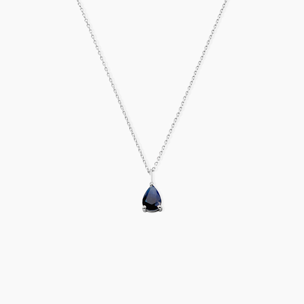 Collier Or Blanc Pluie D'Eclat Saphir - Colliers Femme | Histoire d&rsquo;Or