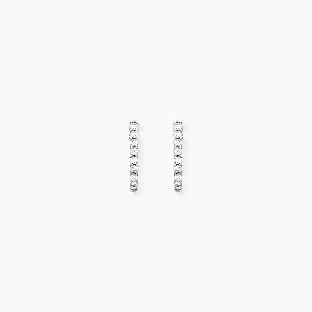 Boucles D'oreilles Puces Jayne Argent Blanc Oxyde De Zirconium - Boucles d'oreilles fantaisie Femme | Histoire d’Or