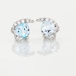 Boucles D'oreilles Puces Coeur In Love Or Blanc Topaze Et Oxyde - Clous d'oreilles Femme | Histoire d&rsquo;Or