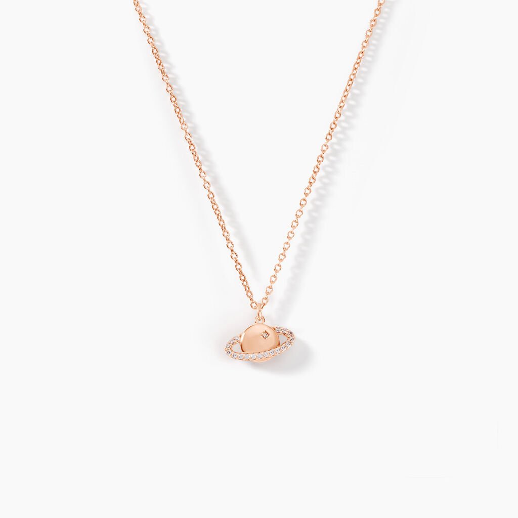 Collier Phibi Argent Rose Oxyde De Zirconium - Ras de cou Femme | Histoire d&rsquo;Or