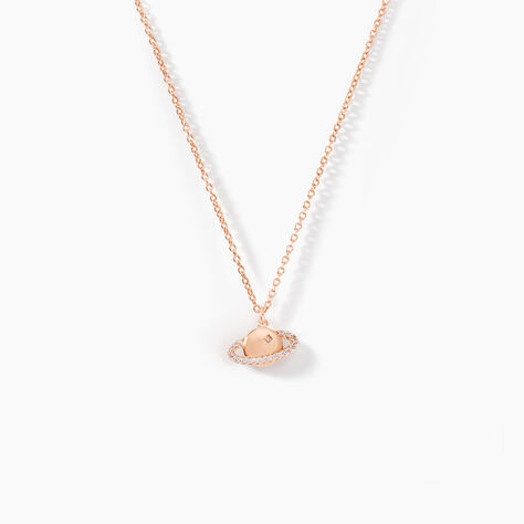 Collier Phibi Argent Rose Oxyde De Zirconium - Ras de cou Femme | Histoire d&rsquo;Or