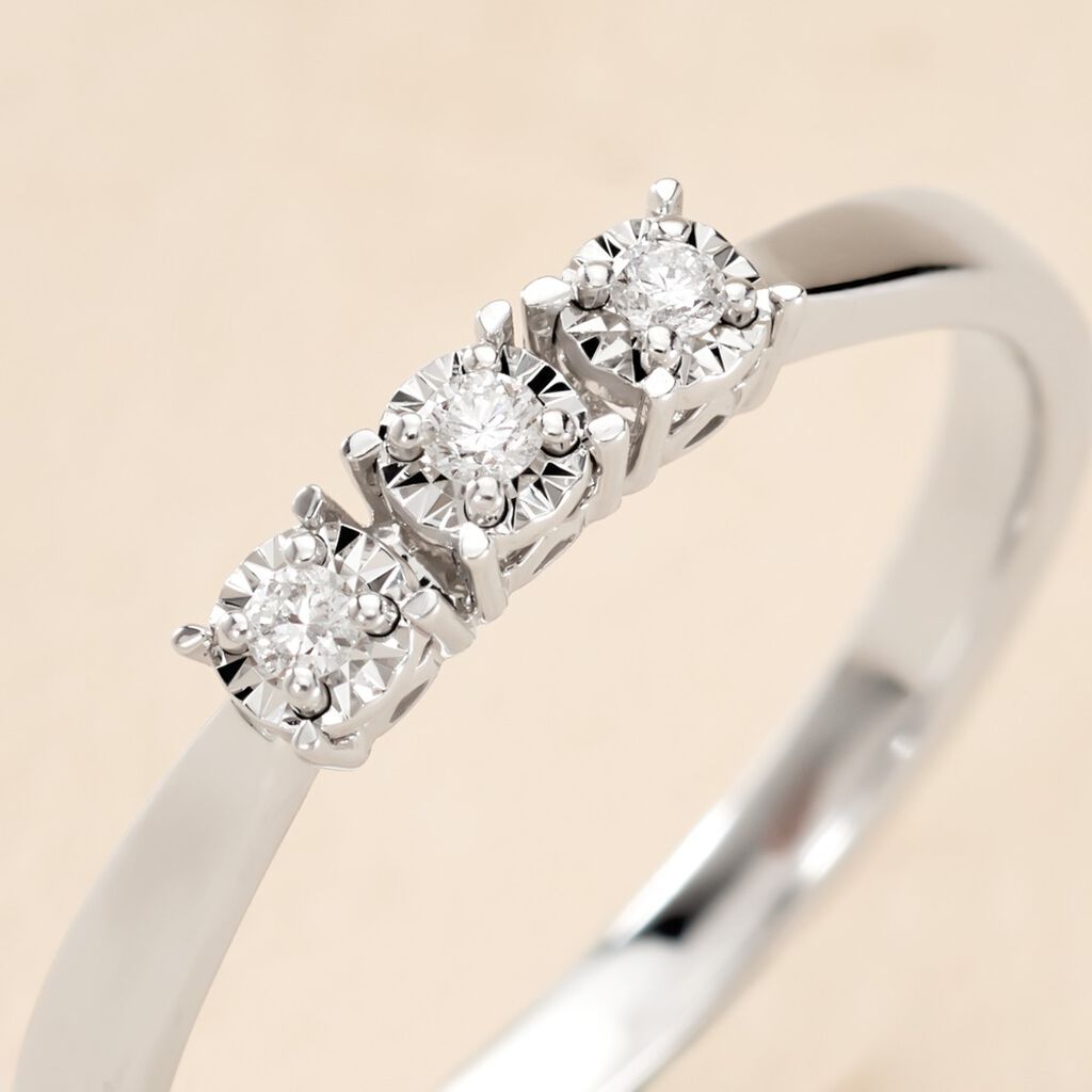 Bague Diamotion Or Blanc Diamant - Bagues avec pierre Femme | Histoire d’Or