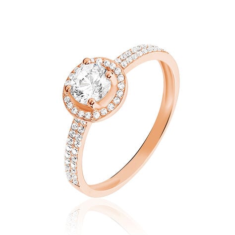 Bague Garine Or Rose Oxyde De Zirconium - Bagues solitaires Femme | Histoire d&rsquo;Or