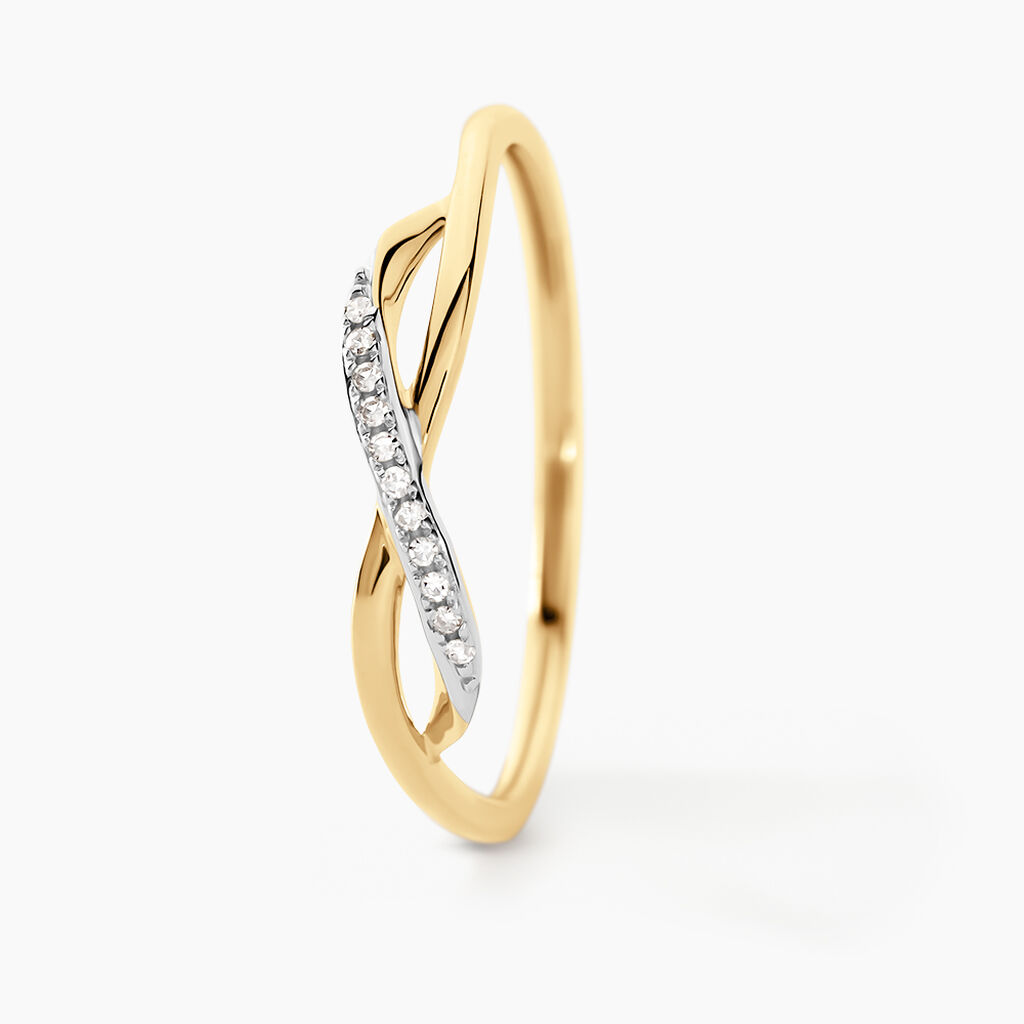 Bague Smina Or Jaune Diamant - Bagues avec pierre Femme | Histoire d&rsquo;Or