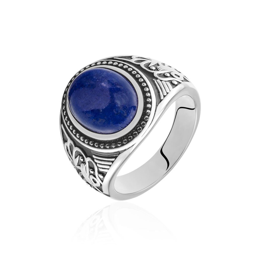 Bague Aleksei Argent Blanc Lapis - Bagues solitaires Homme | Histoire d&rsquo;Or