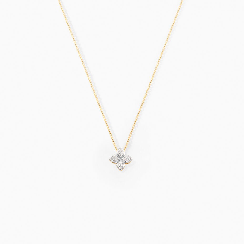 Collier Eclosion Precieuse Or Jaune Oxyde De Zirconium - Colliers Femme | Histoire d’Or