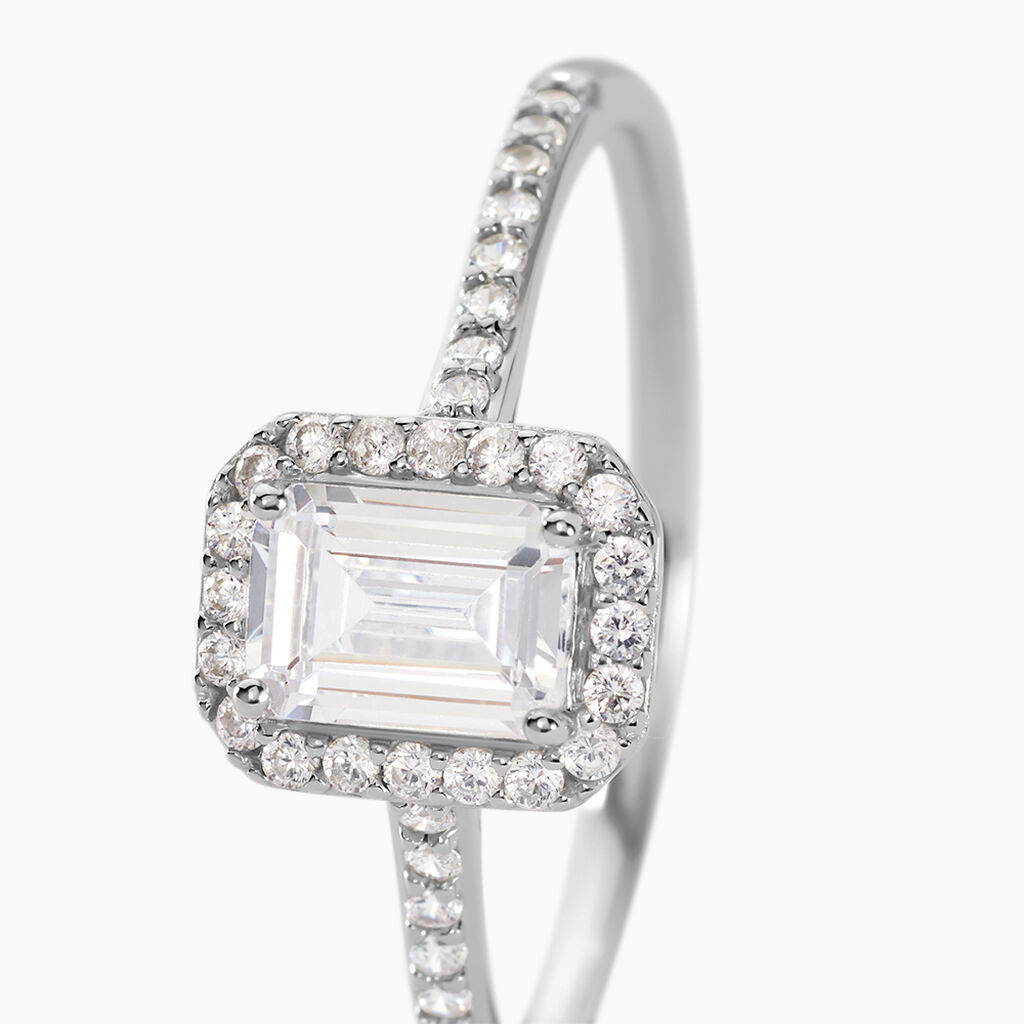 Bague Solitaire Cadmos Argent Blanc Oxyde De Zirconium - Bagues solitaires Femme | Histoire d’Or