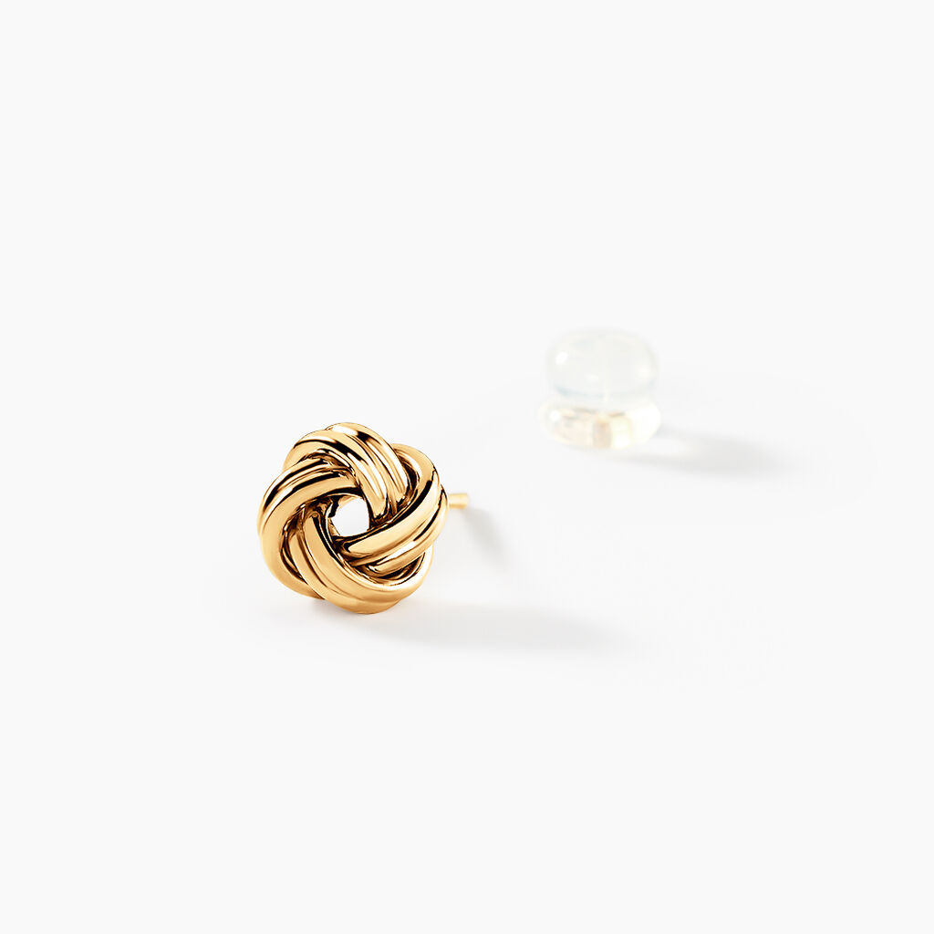 Boucles D'oreilles Puces Ilhame Nid Or Jaune - Clous d'oreilles Femme | Histoire d’Or