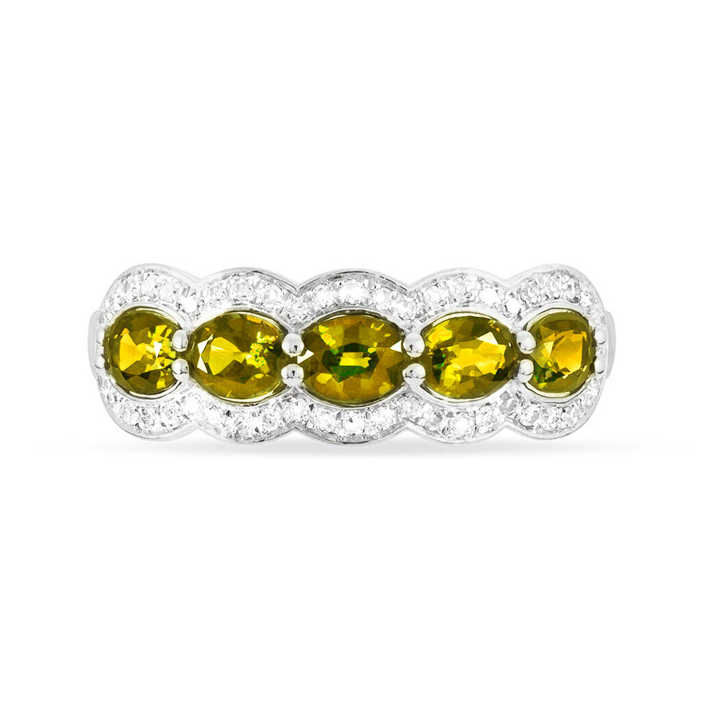 Bague Margaux Or Blanc Citrine Et Diamant - Bagues avec pierre Femme | Histoire d’Or